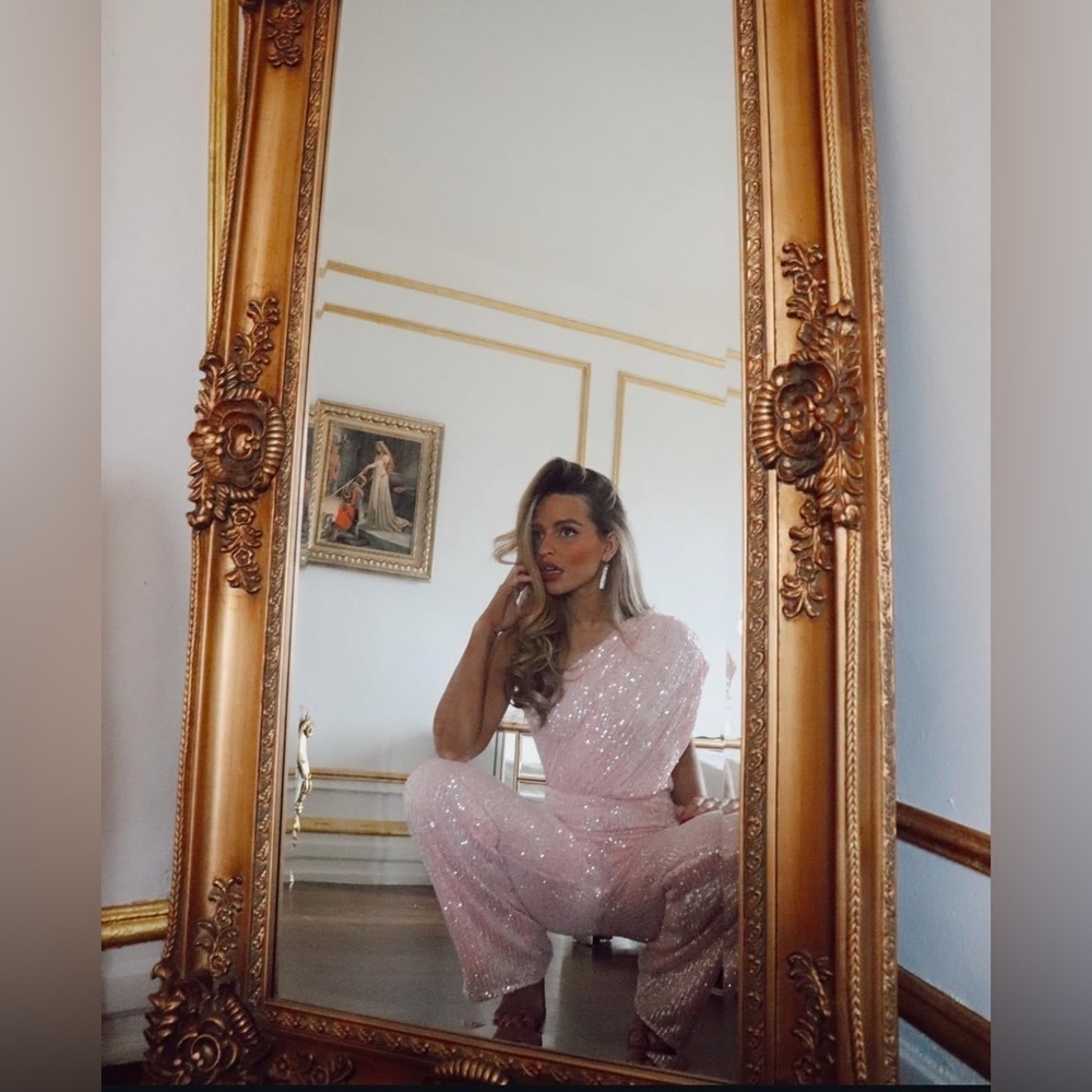 NWT | JAYGODFREY Pink Full-Length One-Shoulder Jumpsuit Size 10 - Picture 3 of 12
